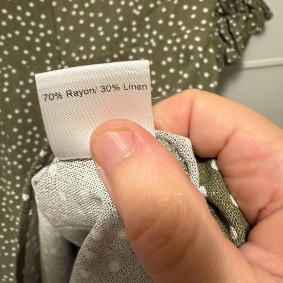 Park & Fifth Olive Polka Dot Dress - Picture 7 of 7